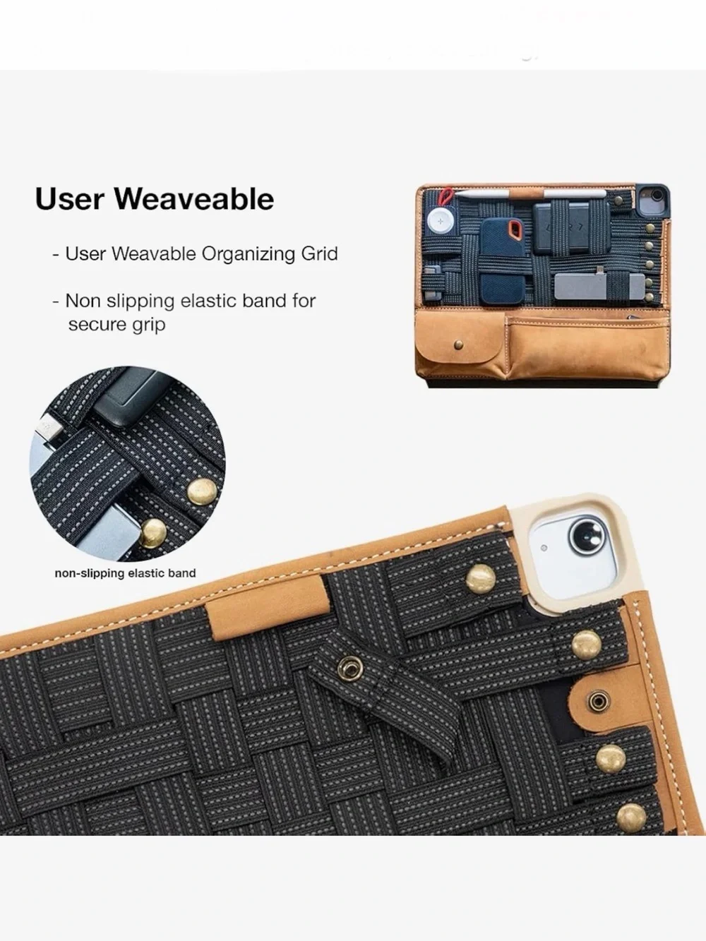 tinyRigs ori-Grid Weavable Organizer for iPad📱Magic Keyboard